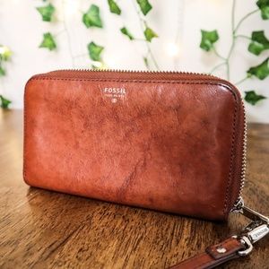 Fossil Leather Wallet - Cognac